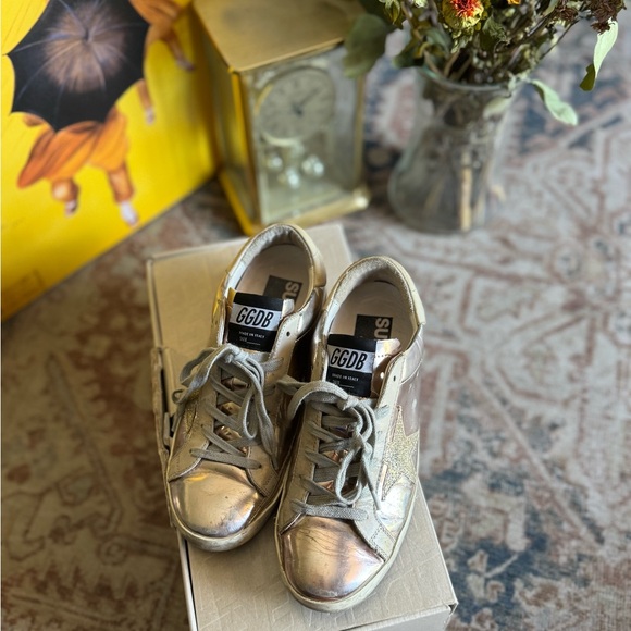 Golden Goose Metallic Gold Athletic Shoes - Picture 1 of 10